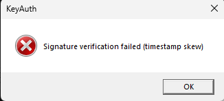 Print do erro Signature verification failed